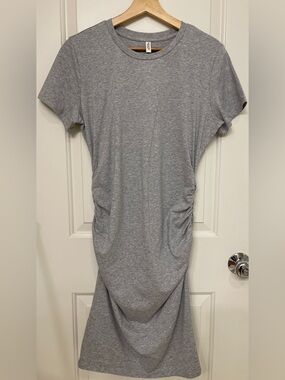 Everyday Midi T-Shirt Dress in Heather Gray